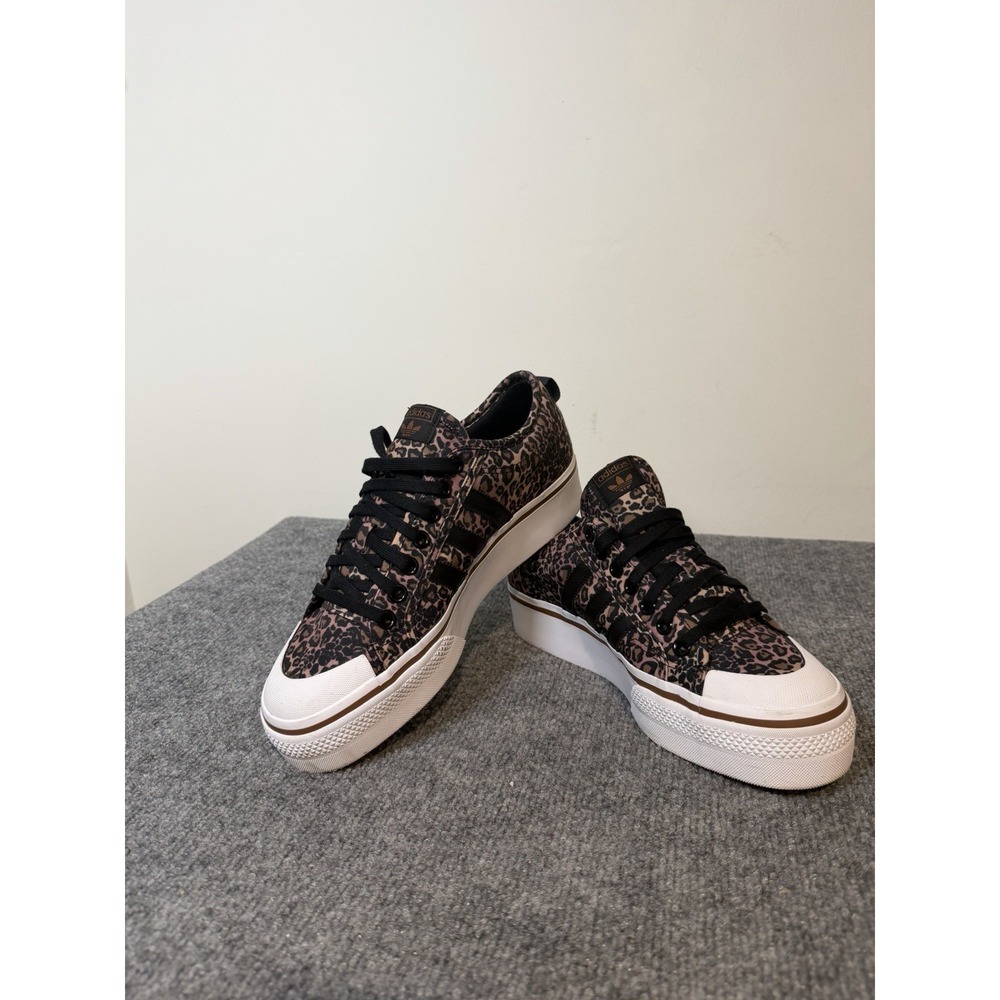 adidas Nizza Platform Leopard Print Sneakers Breathable Low Top Sz 11